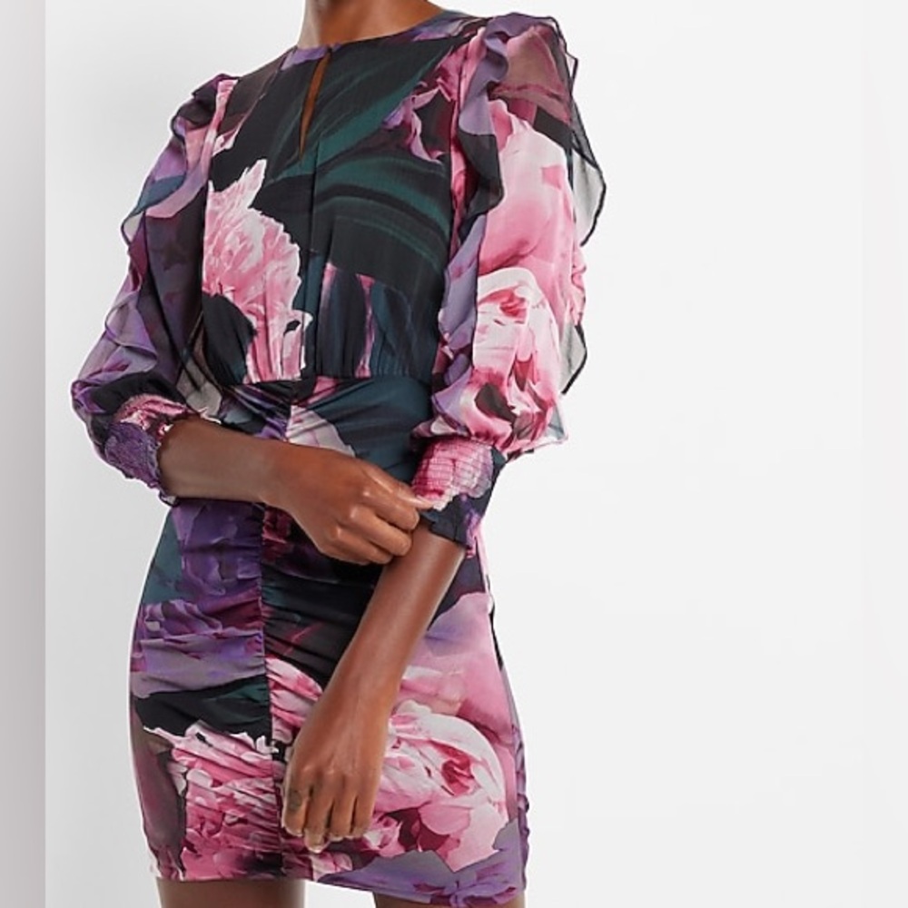 Express Pink and Purple Floral Dress